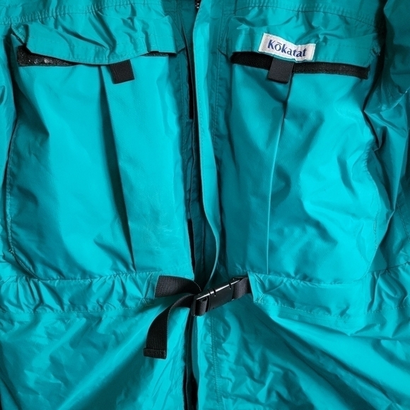 Vintage Kokatat Waterproof Jacket Green Blue Mesh Lined L Large - Picture 9 of 15